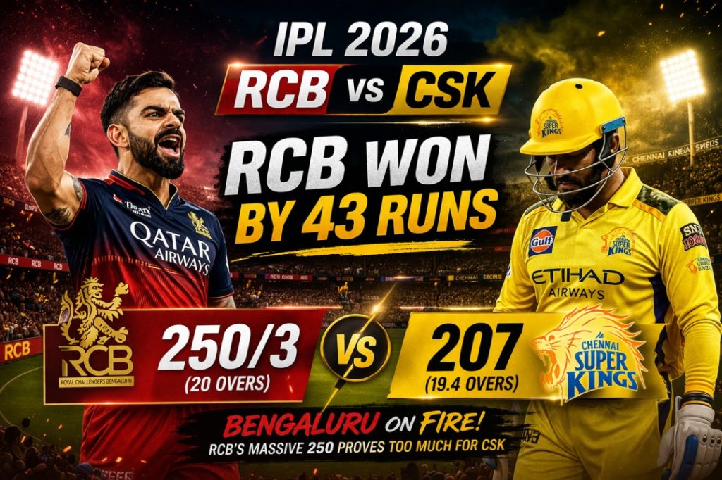 RCB vs CSK IPL 2026: Bengaluru mein runon ki aandhi